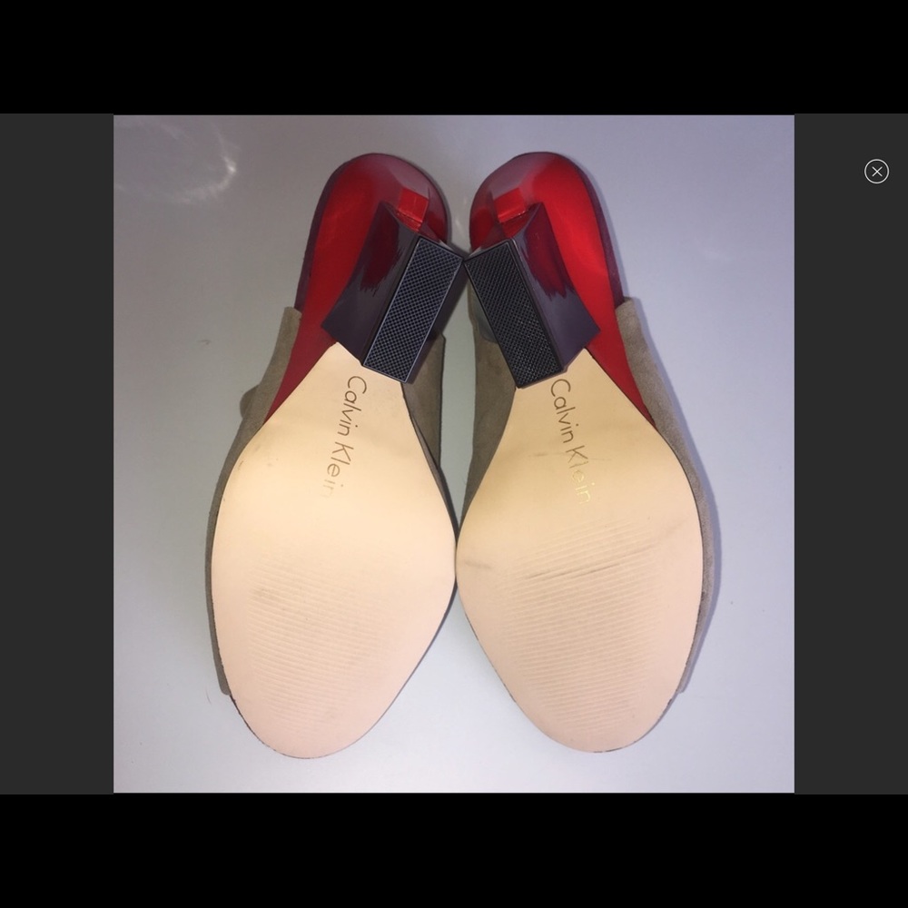 Calvin Klein Mink Suede Gilliane Sandal - Picture 4 of 7